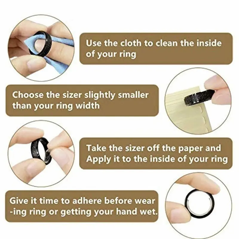 19pcs Any Rings Size Adjust Stickers Silicone Transparent Big Size Ring Invisible Fixed Tightener Reducer Resizing Jewelry Tools