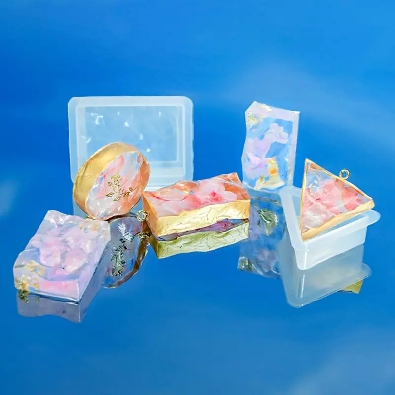 LX9D Flexible Silicone Castes Keychain Mould for Epoxy Resin Great for Art Projects and Special Occasion Keepsakes Use