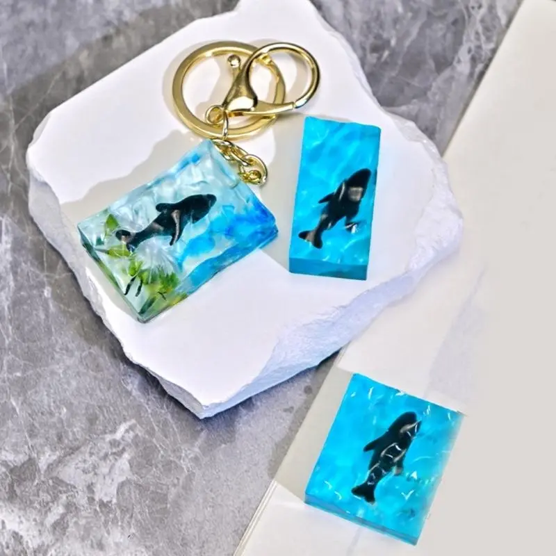 LX9D Flexible Silicone Castes Keychain Mould for Epoxy Resin Great for Art Projects and Special Occasion Keepsakes Use