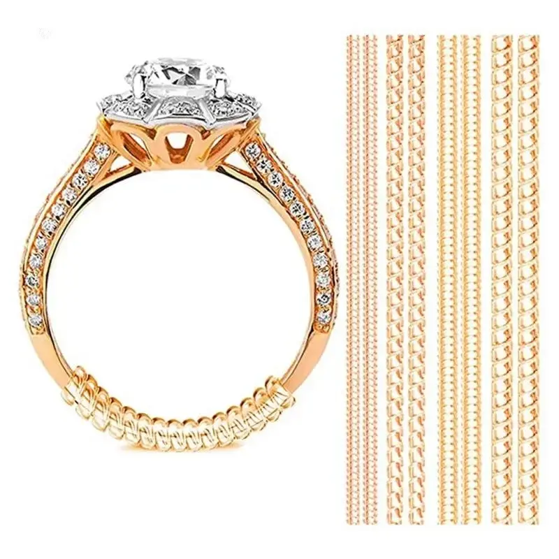 8Pcs/Set Ring Size Adjuster Accessories Adjustable Invisible Rubber Pad Ring Size Adjuster for Loose Rings
