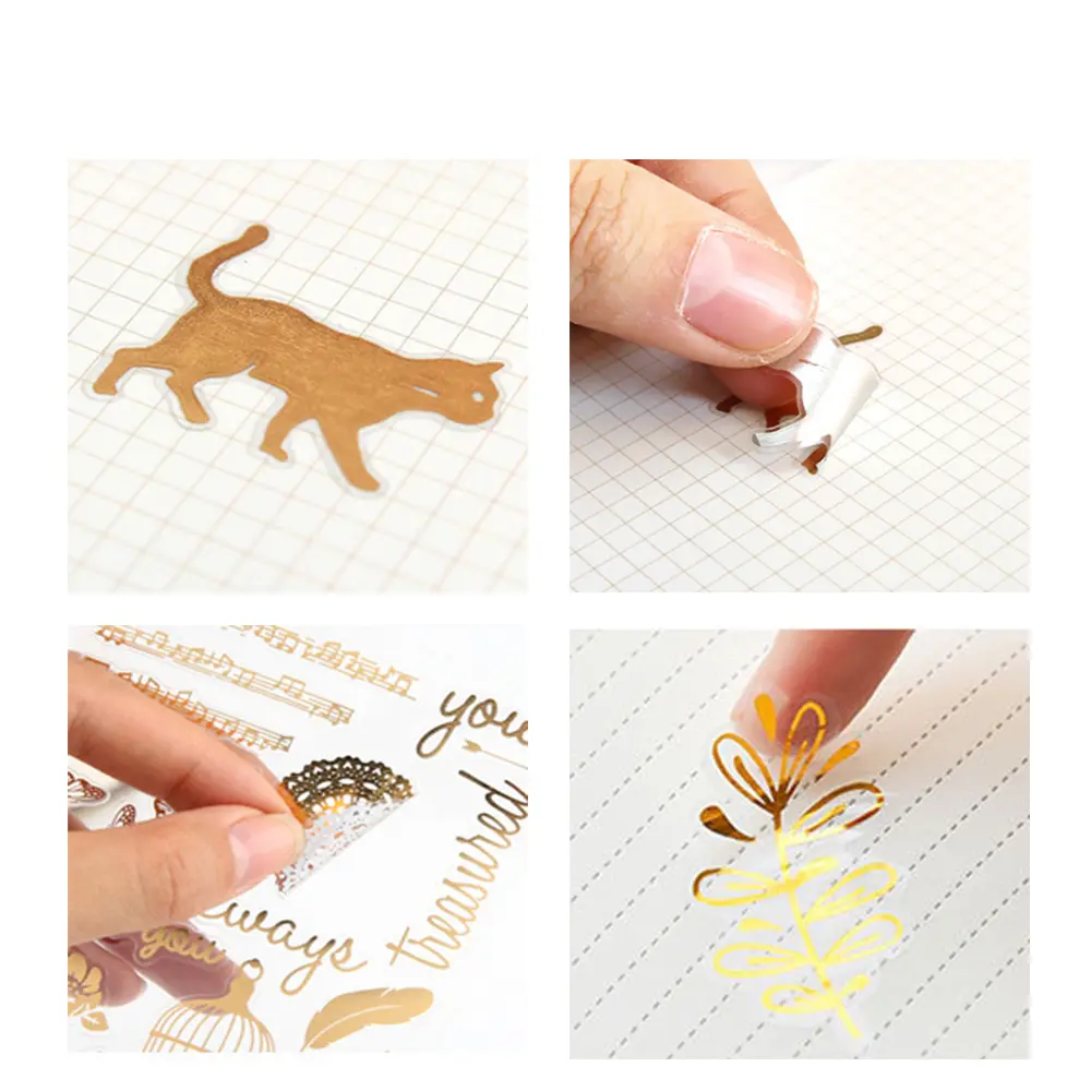 2Pcs/lot Fluorescent Sticker Epoxy Resin Fillings Gold Letters Flowers Leaves Stickers Resin Mold Decor for DIY Jewelry Tools