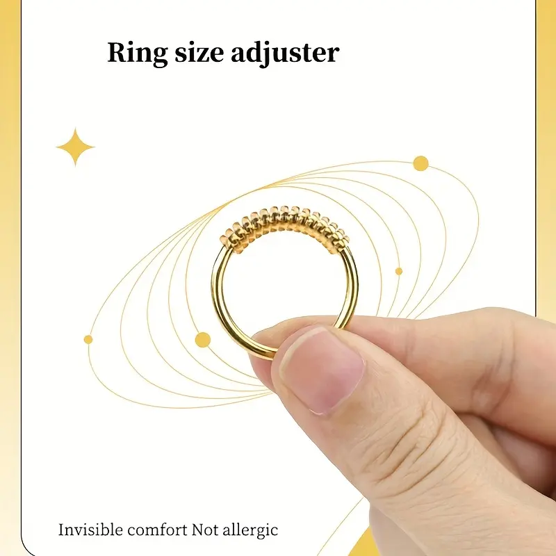 Transparent Silicone Ring Size Adjuster Invisible Spring Tightener for Loose Rings Jewelry Size Adjustment Tool