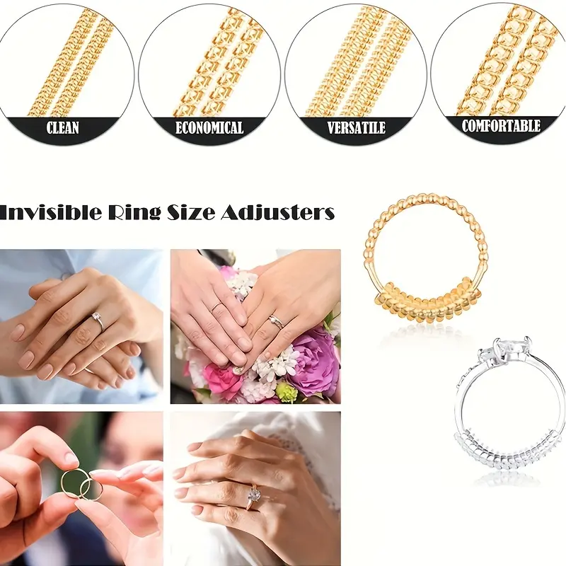 Transparent Silicone Ring Size Adjuster Invisible Spring Tightener for Loose Rings Jewelry Size Adjustment Tool