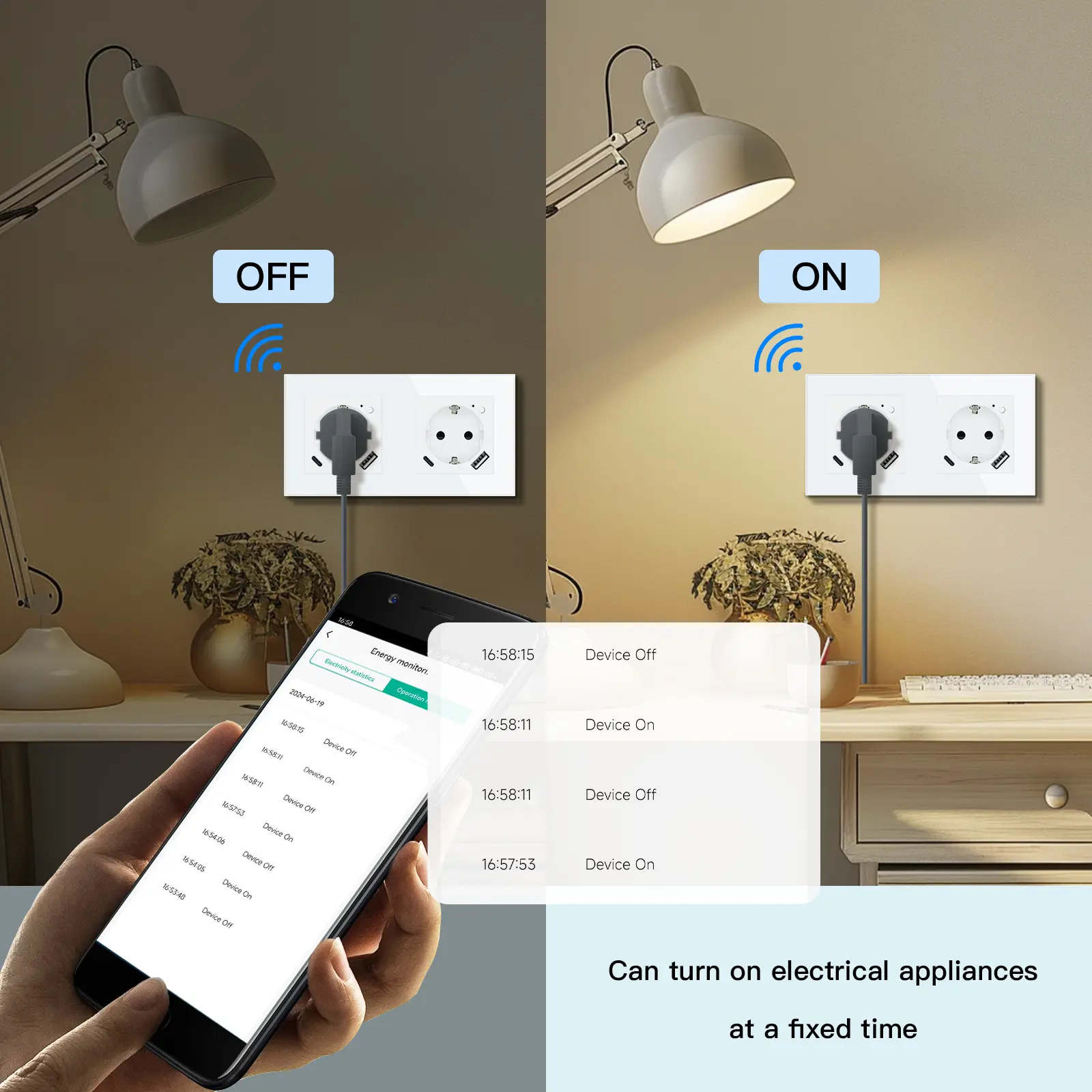 BSEED WIFI Wall Sockets EU Standard USB Outlet Type-c 20W Fast Charging Samrt Sockets Works Alexa Google Home Tuya App Glass