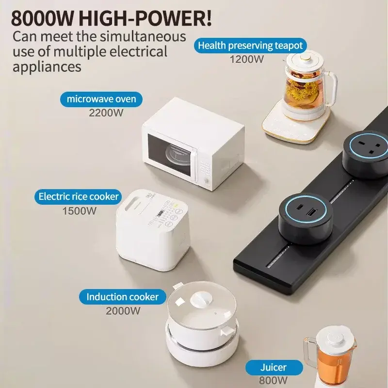40cm 50cm Track Socket Home Appliances Pop Electric Plug Adapter EU Standard Wall Socket With Usb Embeded And Surface