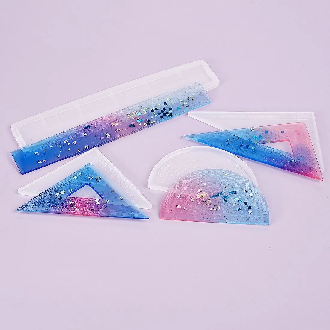 UV Expoxy Resin Silicone Mold Protractor Triangle Ruler Right Angle Ruler DIY Craft Jewelry Making Tools Resin Casting Molds