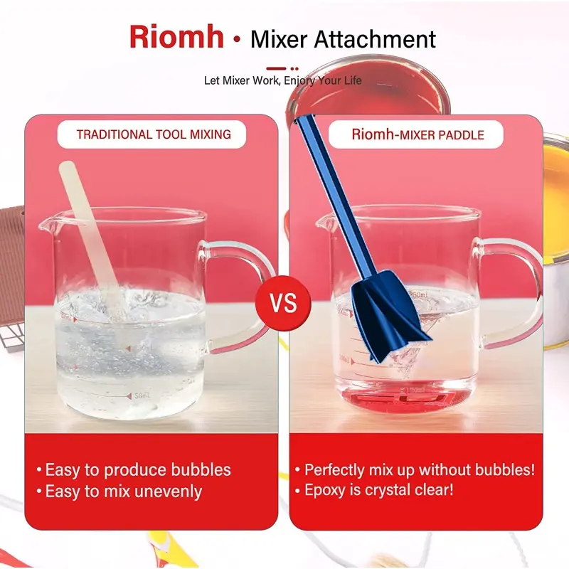 1/4Pcs Epoxy Resin Mixer Tool Electric Resin Mixer Attachment Tumbler Epoxy Mixer for Mold Making Drill Stirring Tool R3MC