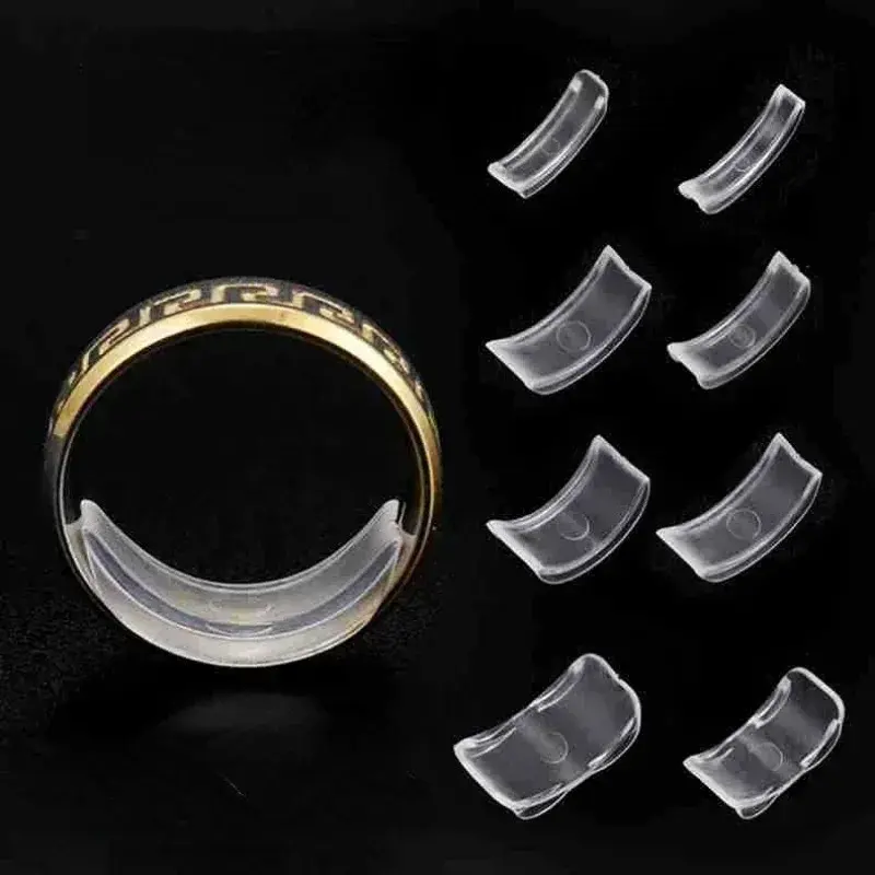 Upgrade 8pcs Ring Size Adjuster Transparent Inner Ring Size For Big Size Rings Invisible Ring Fixed Tightener Reducer Resizing