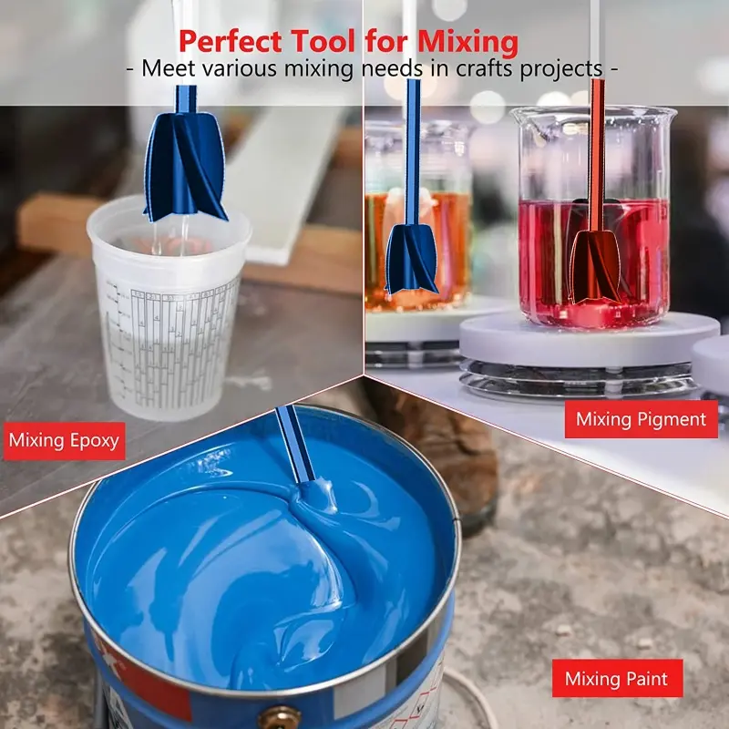 1/4Pcs Epoxy Resin Mixer Tool Electric Resin Mixer Attachment Tumbler Epoxy Mixer for Mold Making Drill Stirring Tool R3MC