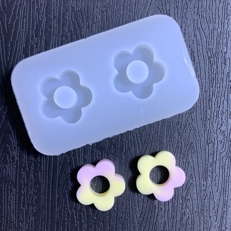 Mini Flower Silicone Mold Hollow Epoxy Shaker Fillings Silicone Molds Epoxy Resin Filler Mold for Quicksand Resin Molds