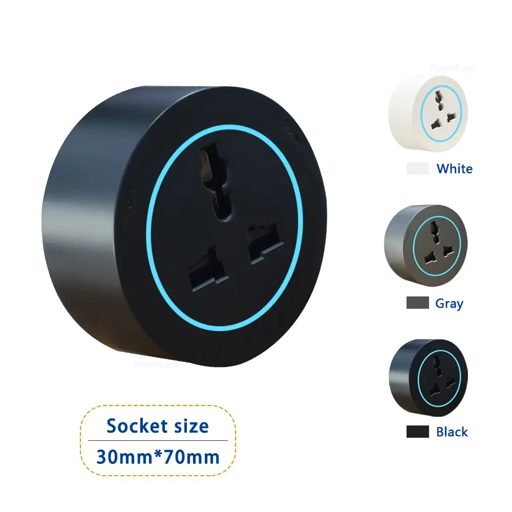 Wall Power Track Socket EU UK FR Korea Standard Home Kitchen Bathroom Office Wall Electric Sockets Plugs Adapters White Black