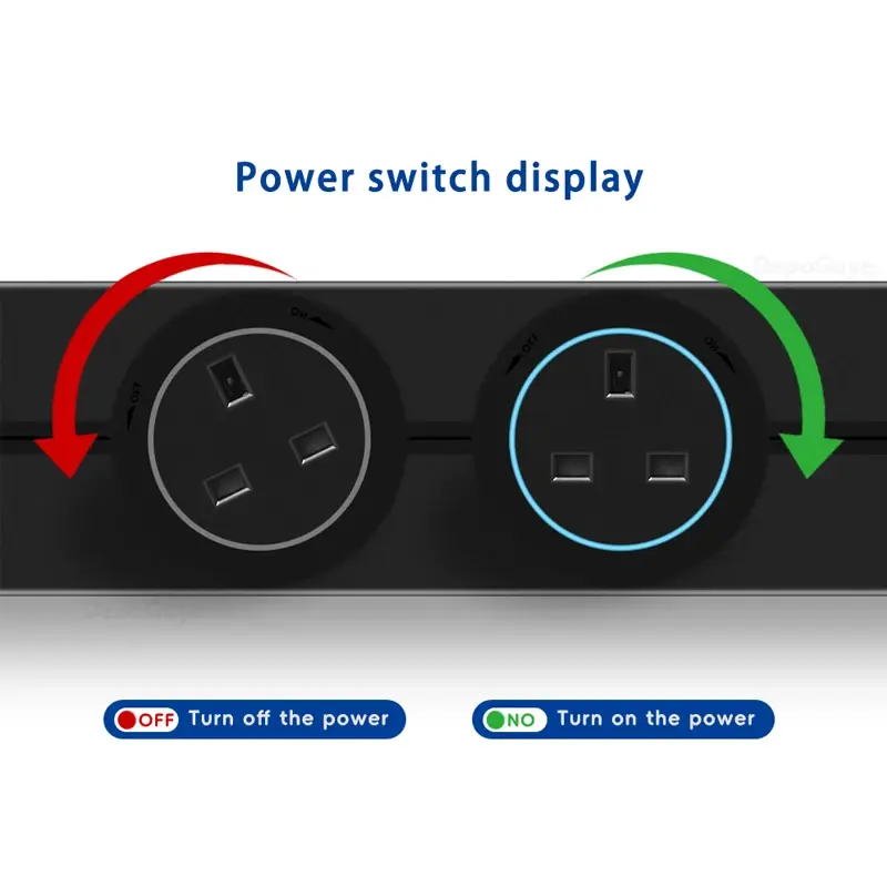 Wall Power Track Socket EU UK FR Korea Standard Home Kitchen Bathroom Office Wall Electric Sockets Plugs Adapters White Black