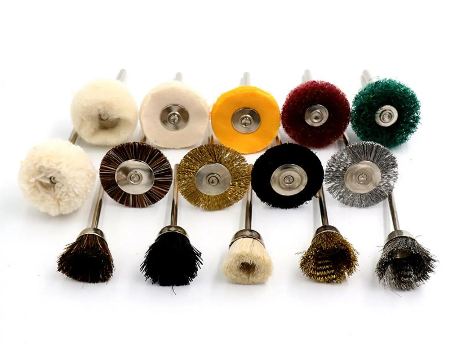 10PCS Polishing Wheels Wool/Cotton/Cloth Buffing Pad Jewelry Abrasive Brush Dremel Accessories For Rotary Tools