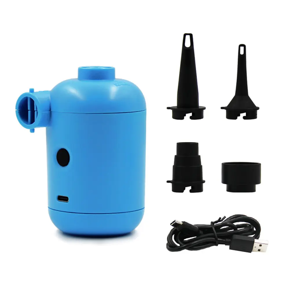 Outdoor Mini Air Pump with Connectors Power Cord DC 5V USB Charging Air Compressor for Mattress Mat Pillow Swimming Ring