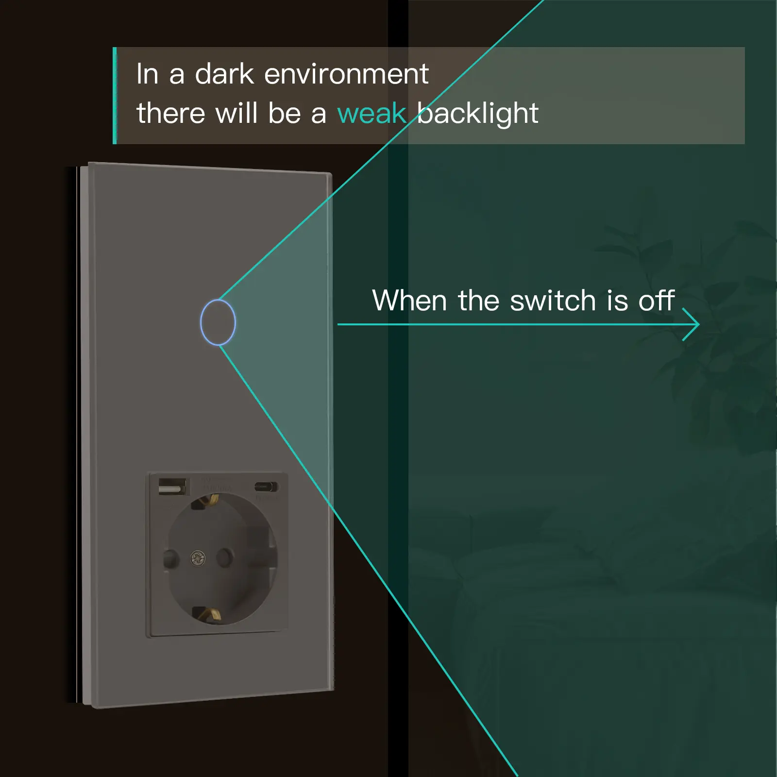 BSEED Touch Switch 1/2/3 Gang 1 Way EU Standard Wall Socket With USB Type-C Electric Plug Crystal Glass Panel 157mm 228mm