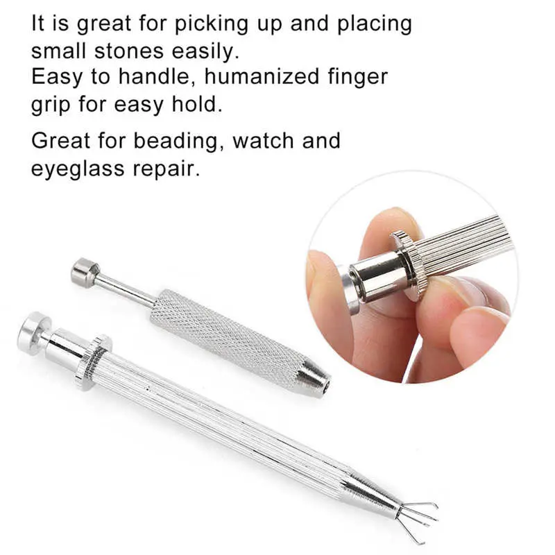 Jewelry Holder Pickup Tool Diamond Gems Prong Holder Tweezers Catcher Grabber with 4 Claws Jewelry Making Tools Jewelry Tool