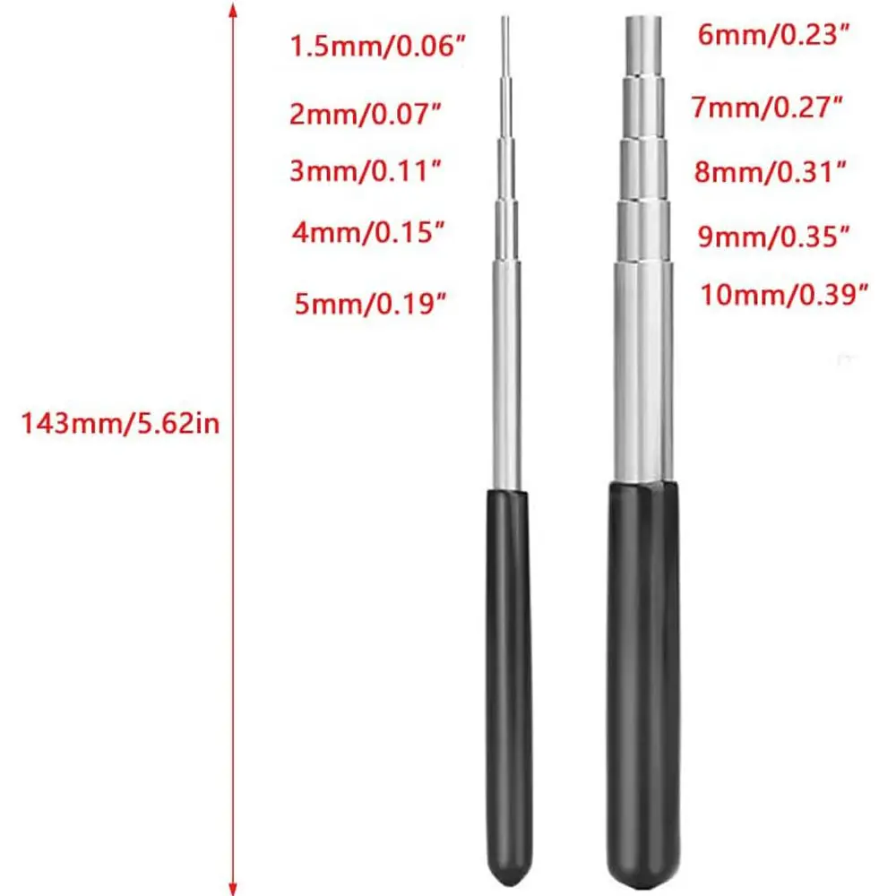 2 Pack Wire Wrapping Tools for Jewelry Making, Stainless Steel 1.5mm-10mm Wire Looping Winding Rod Twisted Copper Wire Tool for