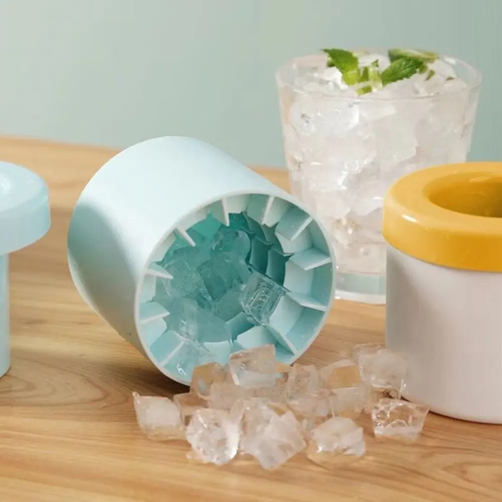 Household Cylinder Ice Cube Mold Whiskey Ice Cube Light Bulbs Ice Mold Food Grade Silicone Ice Cube Ball Maker Mould Bar Tools