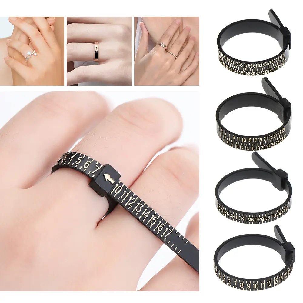 Ring Size Measuring Circle Fit UK/US British/American Officer Finger Size Gauge Men Women Sizes A-Z Jewelry Accessories Tools