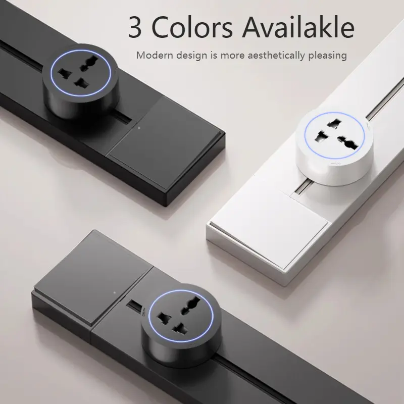 Multi Plug Track Socket Wall Power Rail Movable Sockets High End Home Appliance Power 8000W EU US UK Standard Universal With USB