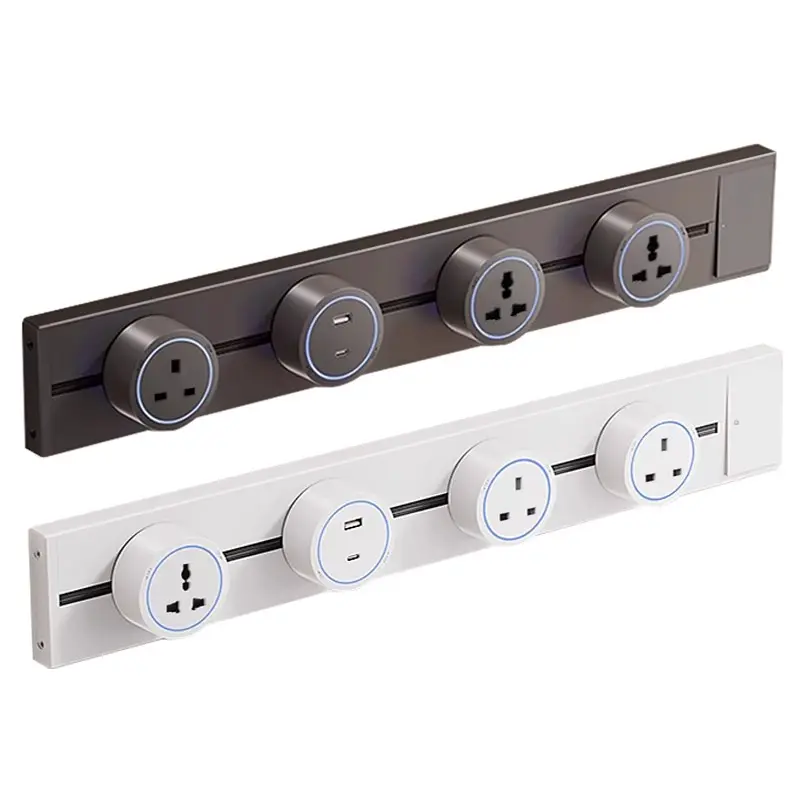 Multi Plug Track Socket Wall Power Rail Movable Sockets High End Home Appliance Power 8000W EU US UK Standard Universal With USB