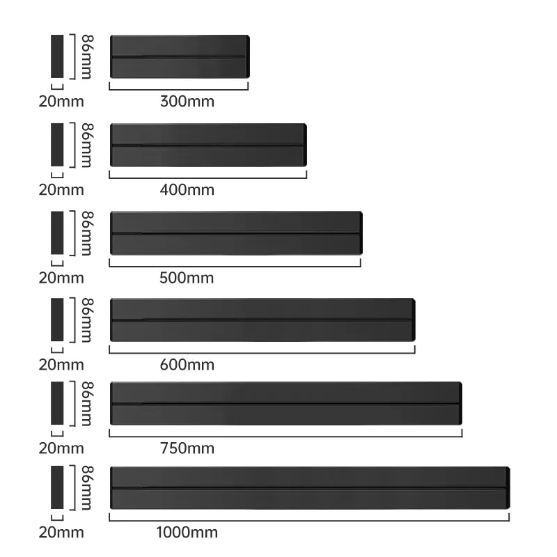 High End Wall Power Rail Sockets 40/50/60cm Home Kitchen Office 8000w Track Socket Universal Standard Movable Round Adapter Plug