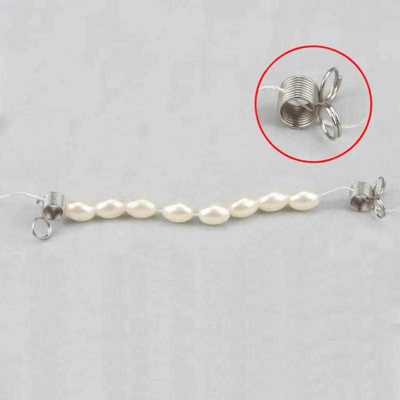 10 Pcs Beads Stopper Mini Spring Clamps Creative Bead Wire Ends Jewelry Making Tool for DIY Handmade Bracelets Necklace