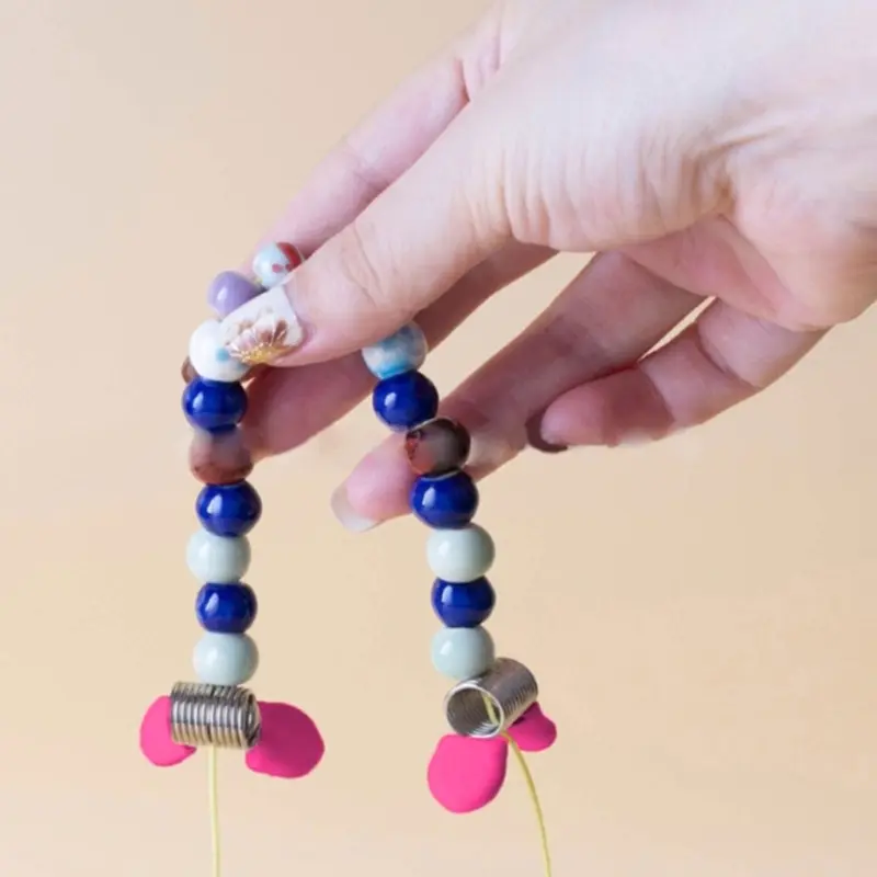 Essential Jewelry Making Tool Stringing Bead Stoppers Spring End Fasteners Alloy Material Perfect for Beading Bracelets