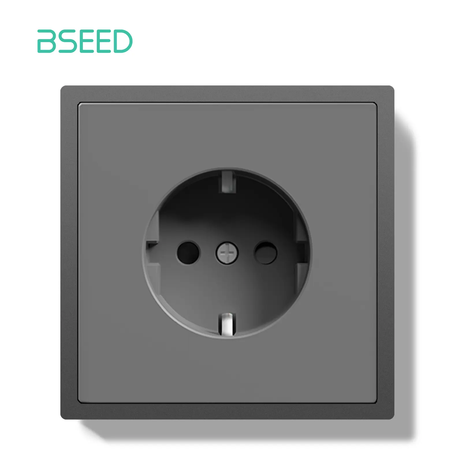BSEED E Series 10 Value Pack Single Wall Power Socket Electrical Outlets Bulk Set White Black Plastic Frame Wall Plugs for Home