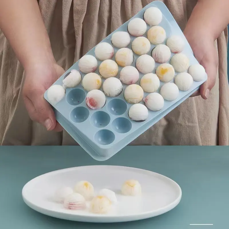 66/33 Ice Ball Mold - Whiskey Cocktail Round Ice Cube Maker with Lid, Perfect Hockey Ball Shape, BPA Free Mini Tray Kitchen Tool