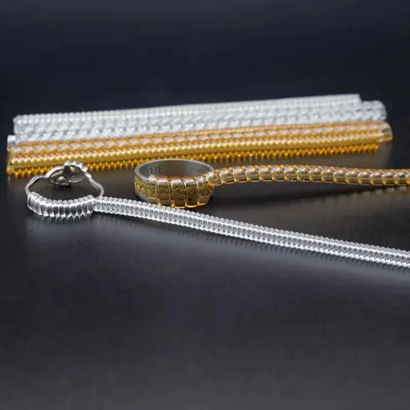 8pcs/Set Ring Size Reducer Tools Spiral Spring Based Rings Adjust Invisible Transparent Tightener Resizing Tool Jewelry Guard