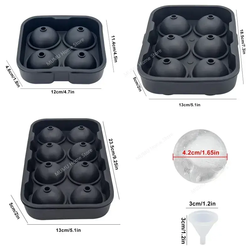Ice Cube Tray Silicone Ice Ball Freezer Mold Square Ice Cube Maker Reusable Mold Ball for Whiskey Cocktail Coffee Accessories