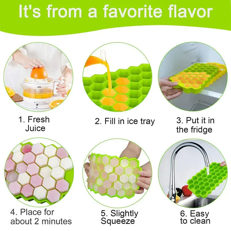 4/2/1PCS Silicone Ice Cube Mold kitchen Accessories  with Lids 148 Cube Large Capacity Cube Trays, BPA Free Reusable Food Grade