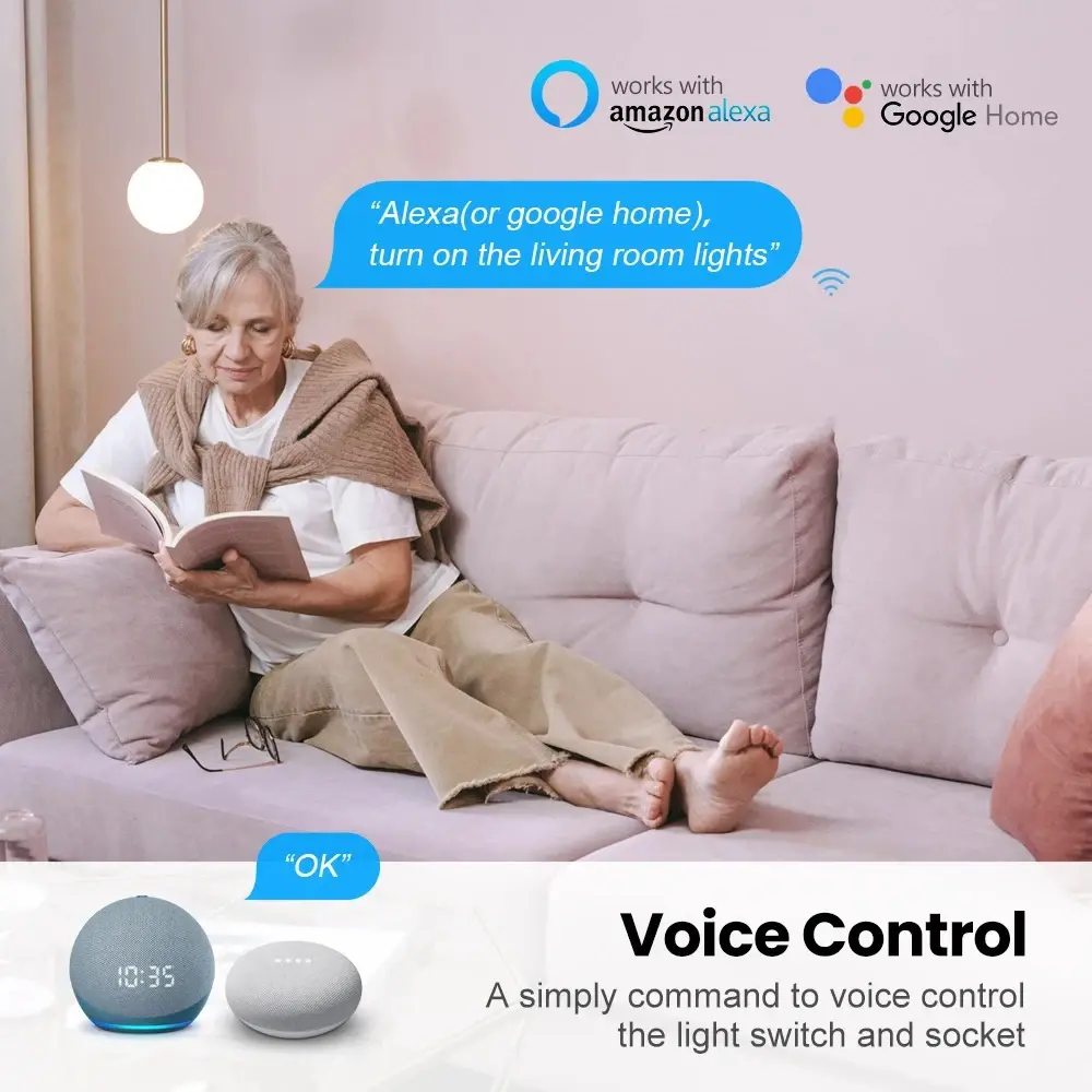 Melery Tuya Wall Socket WIFI Smart Australia Plug USB TYPE-C PD 30W  Argentina Outlet Power Touch Remote by Alexa Google Home