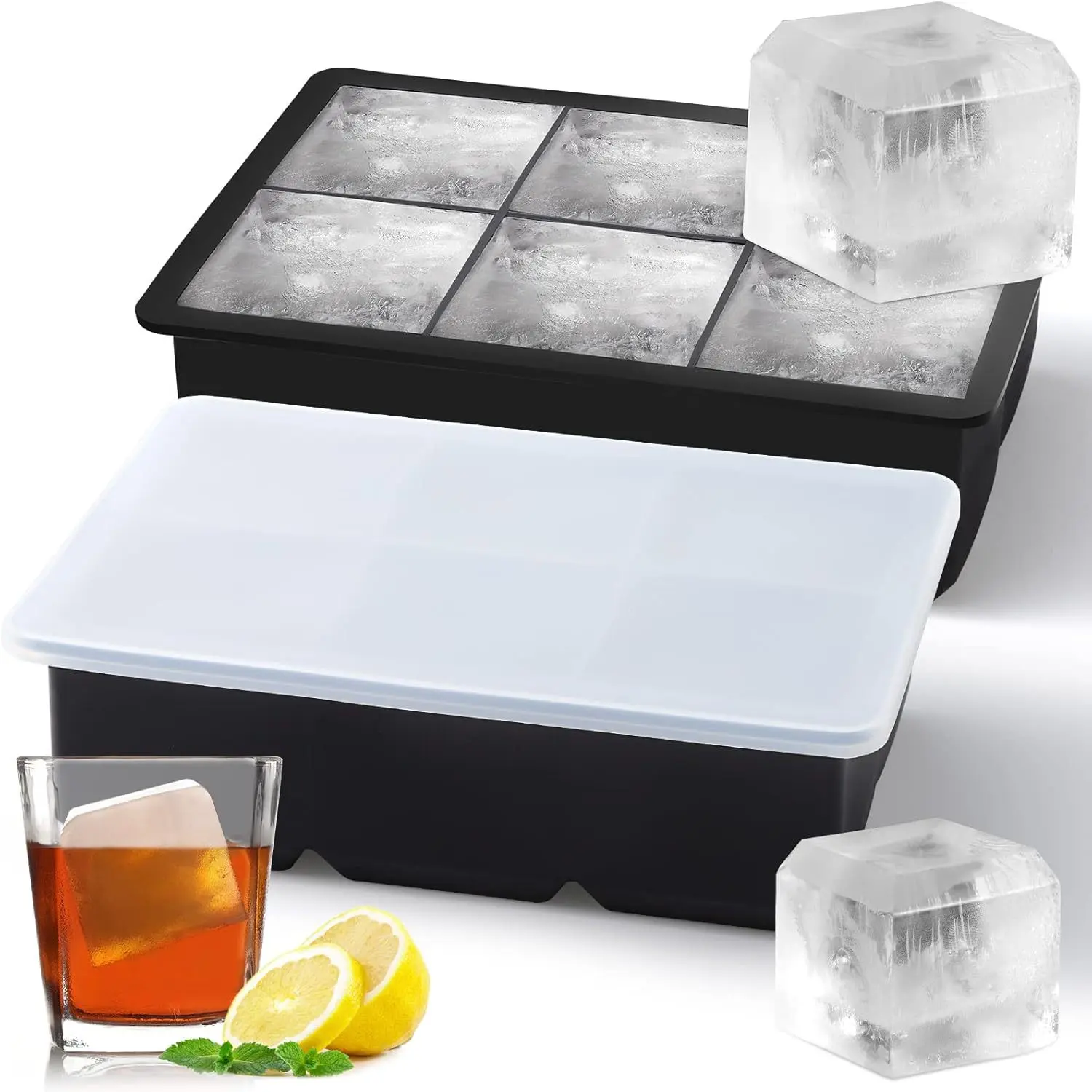Creative Hexagon 37 Grid Ice Making Honeycomb with Lid Silicone Moulds Refrigerator Homemade Ice Mold Household Ice Making box