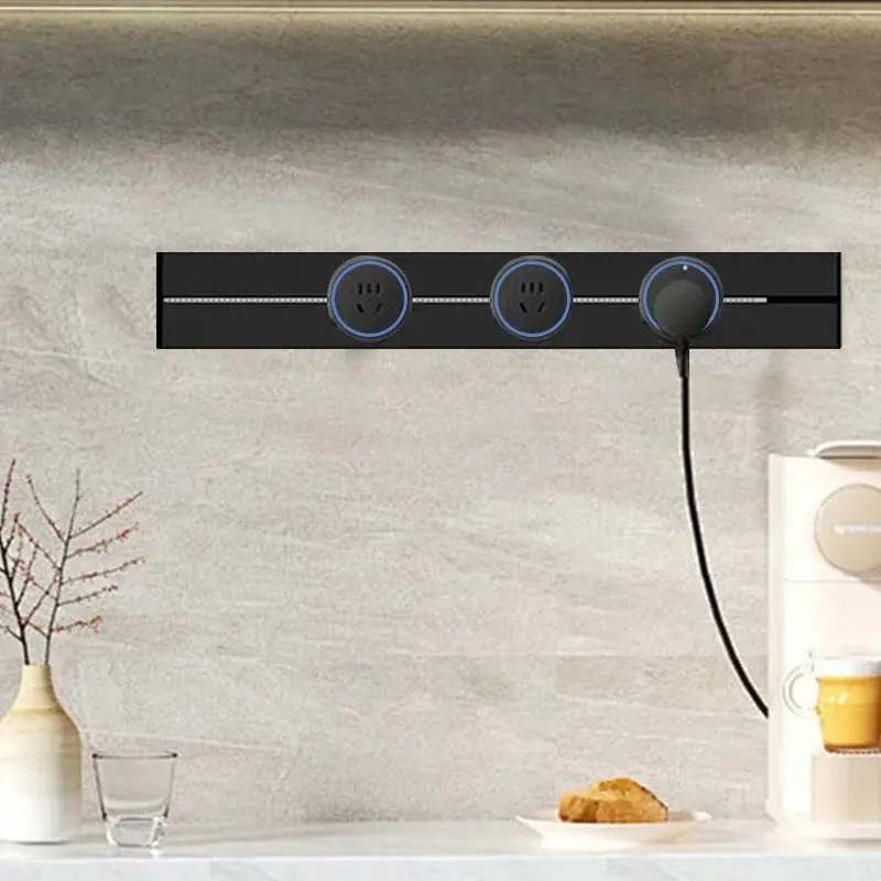 MODERN Track Socket Rail Wall Mounted Movable Sockets High End Home Appliance Power 8000W EU US UK Standard USB C Ports