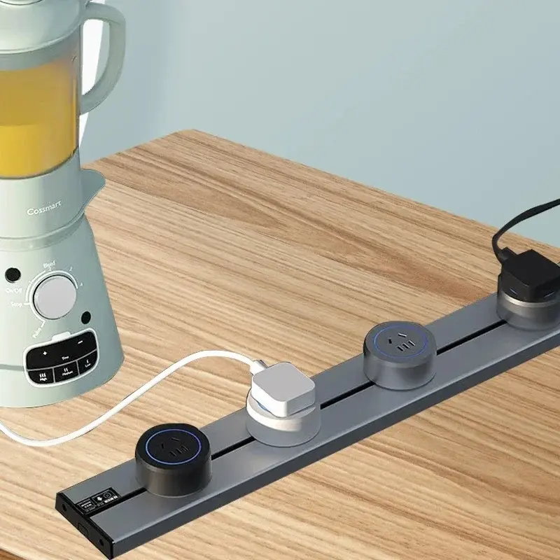 MODERN Track Socket Rail Wall Mounted Movable Sockets High End Home Appliance Power 8000W EU US UK Standard USB C Ports