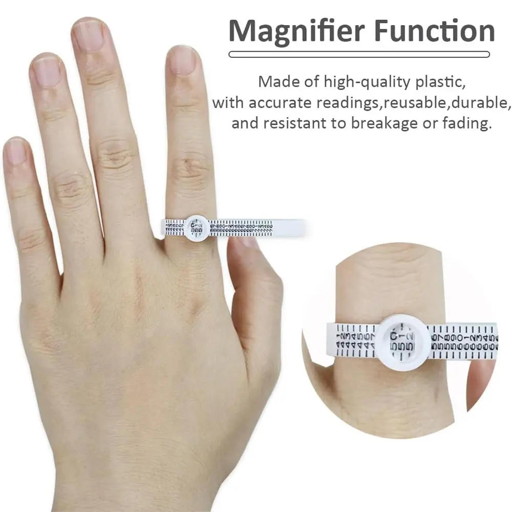 Ring Measuring Tape [Pack of 2], Ring Sizer Measuring Tape, Ring Size Measuring Tool for Ring Size Determine Measuring, Plastic