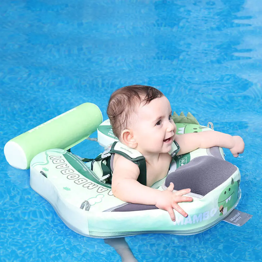Mambobaby Baby Swim Float Non-inflatable Baby Swimming Float Ring Waterproof Swim Trainer Pool Float with Sun Canopy for 3-24