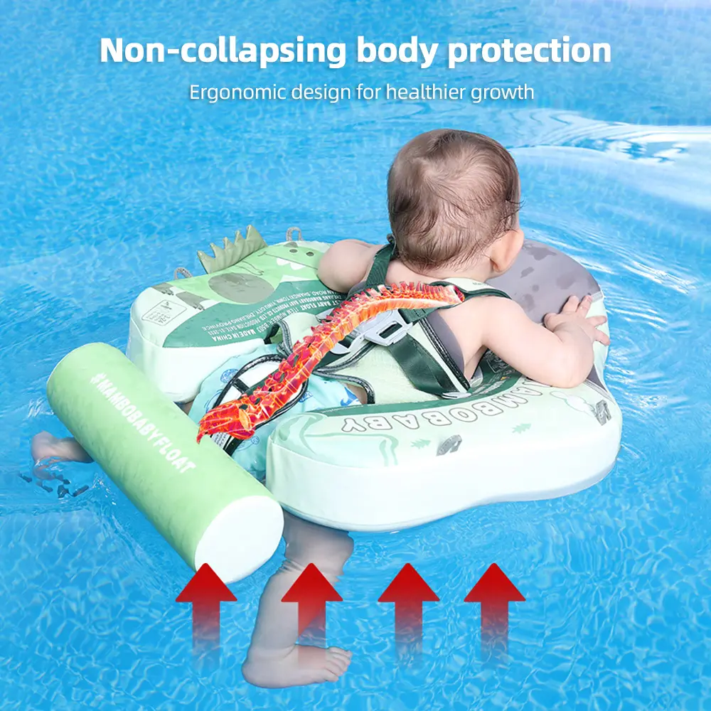 Mambobaby Baby Swim Float Non-inflatable Baby Swimming Float Ring Waterproof Swim Trainer Pool Float with Sun Canopy for 3-24
