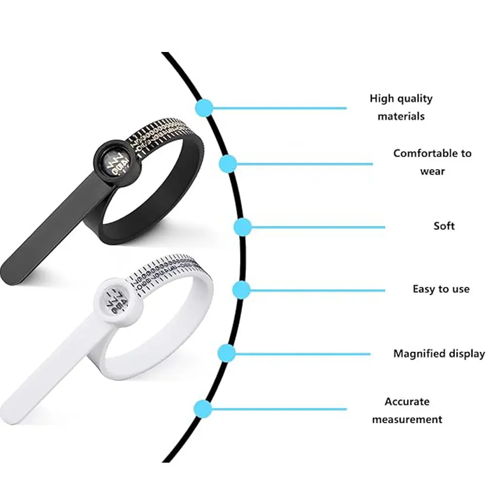 Ring Measuring Tape [Pack of 2], Ring Sizer Measuring Tape, Ring Size Measuring Tool for Ring Size Determine Measuring, Plastic