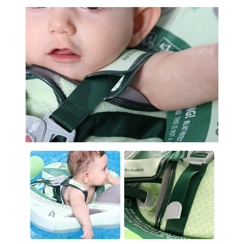 Mambobaby Baby Swim Float Non-inflatable Baby Swimming Float Ring Waterproof Swim Trainer Pool Float with Sun Canopy for 3-24