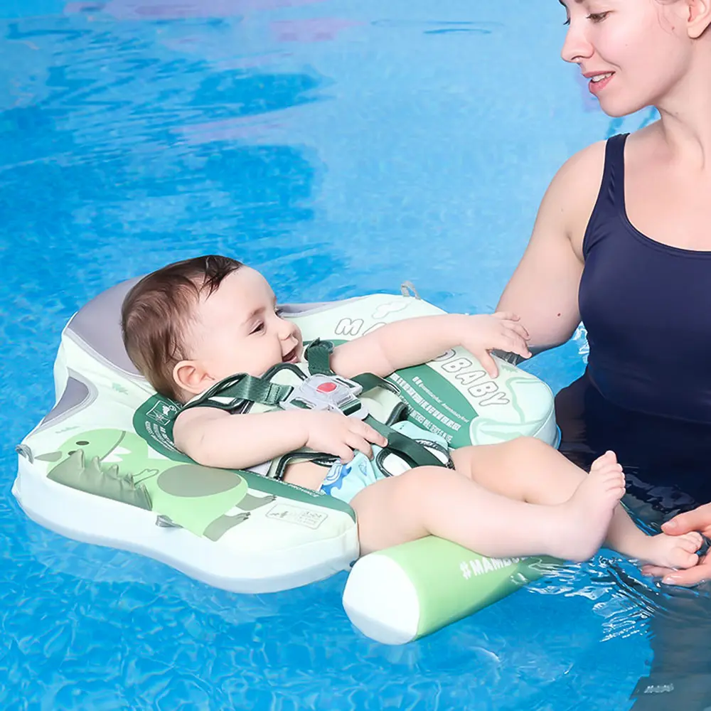 Mambobaby Baby Swim Float Non-inflatable Baby Swimming Float Ring Waterproof Swim Trainer Pool Float with Sun Canopy for 3-24
