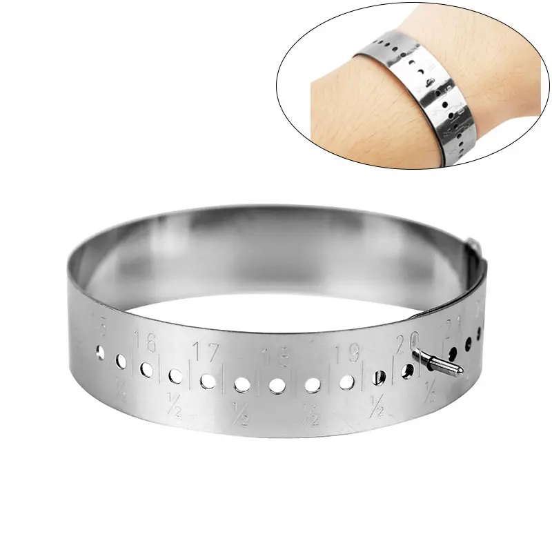 1pcs 15-25cm Stalness Steel Bracelets Sizer Gauge Measure Bracelet Measuring Equipment for Diy Jewelry Tools Making Accessories