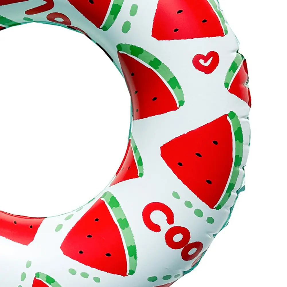 Inflatable Swim Ring Pool Floating Rings Leakproof Blow Up Swim Tube Watermelon Pattern Striped Pool Rings for Kids Youth Adults