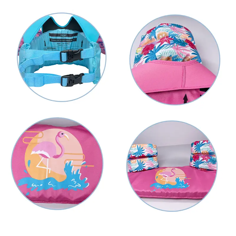 Summer Pool Children Double Arm loop Water Sleeve Swimming learning Aid Swimsuit Baby Buoyancy Jacket life Jacket 2-6 Years Old