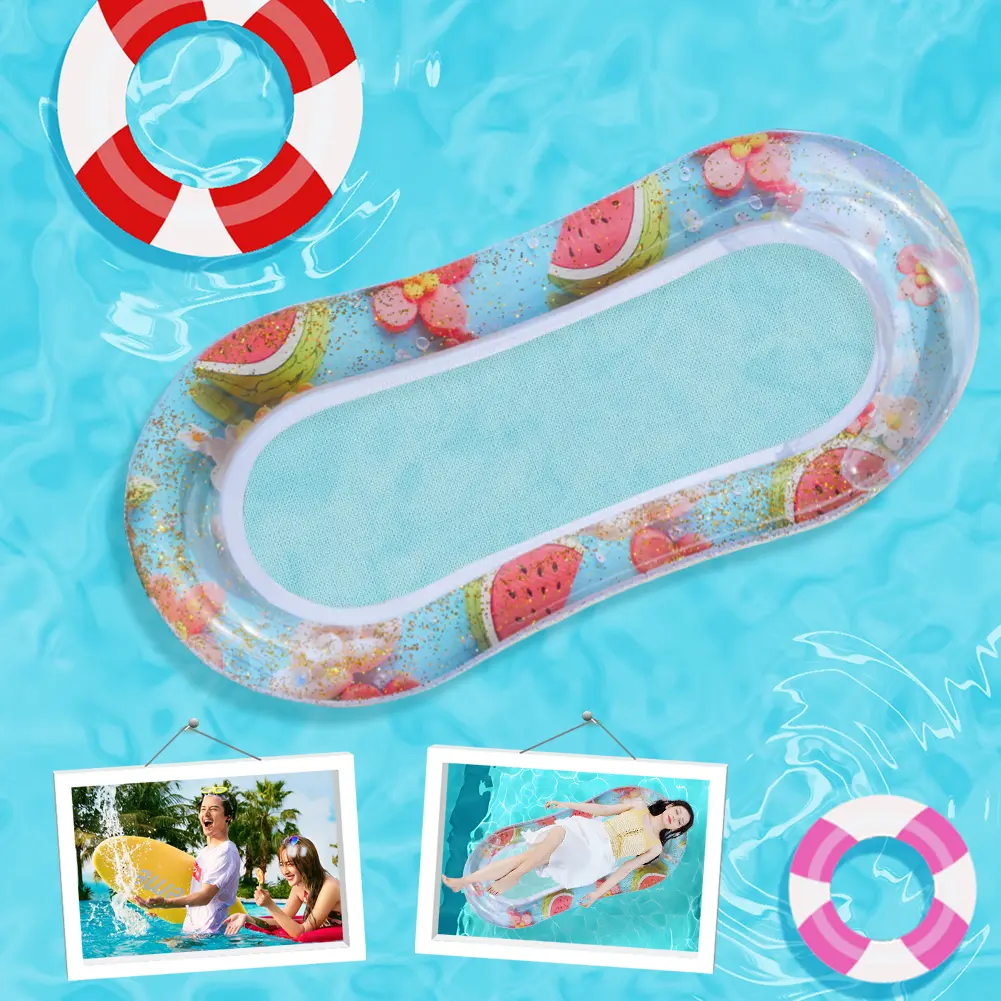 PVC Inflatable Pool Float Chair Leak Proof Swimming Floating Lounge Chair Lightweight Float Mesh Hammock for Summer Pool Decor