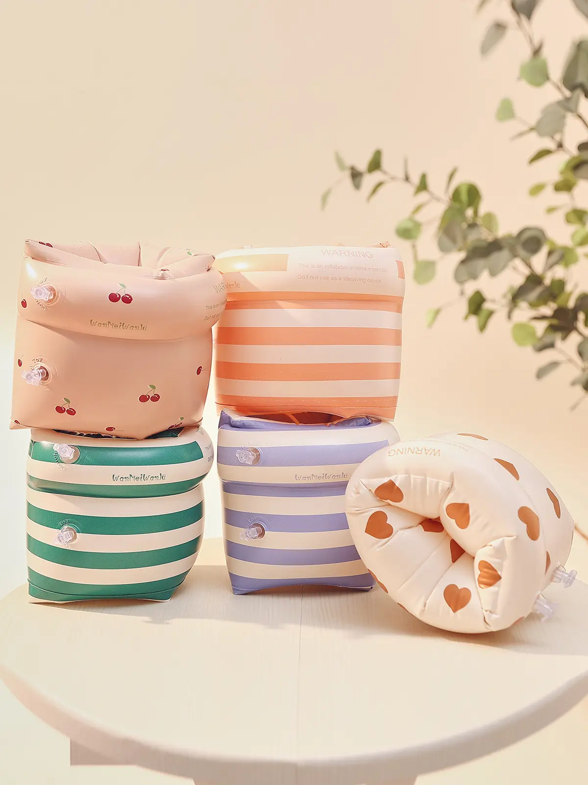 Inflatable Arm Swimming Ring For Kids Retro Fashion Summer Swimming Pool Accessories PVC Seaside Floating Sleeve For Children