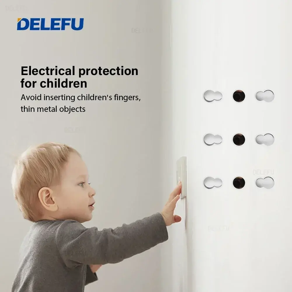 DELEFU White Retardant PC Italy USB TypeC Fast Charging Wall Socket Schuko Tuya Wifi Smart Switch Sat TV Tel Doorbell Chile