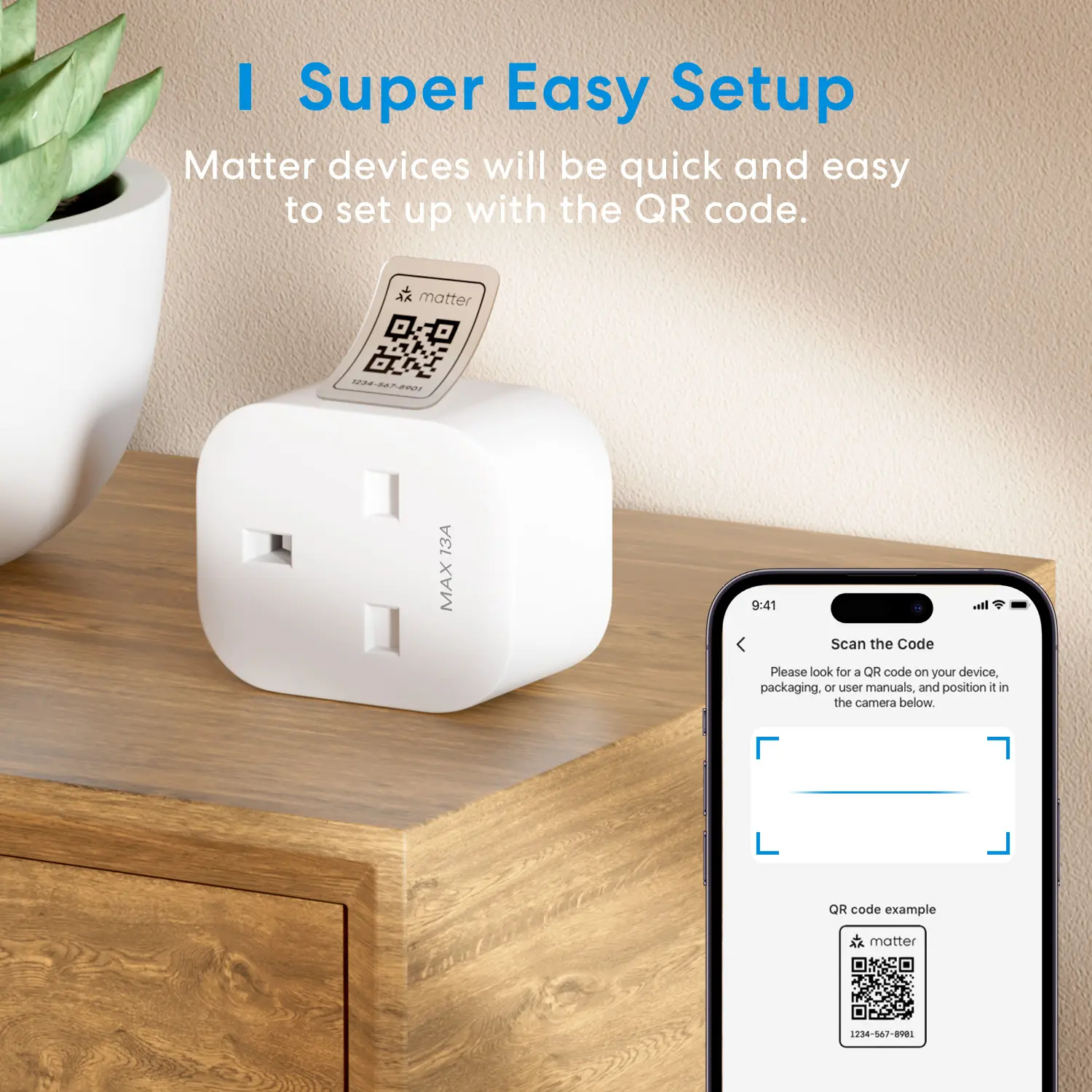 Meross 2 Pack 13A Matter Smart Wi-Fi UK Plug with Energy Monitor Function Work with Apple Homekit Google Home Smartthings Alexa